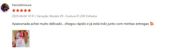 Avaliação de cliente